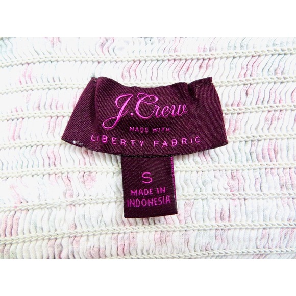 NEW! J. Crew Liberty of London Rose Floral Smocked Ruffle Top Pink SZ S - Picture 12 of 13